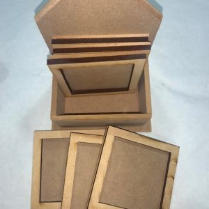 Set 6 posa vasos de trupan medida: 9.5cm x 9.5 cm incluye caja porta posa vaso.