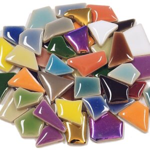 Cod: 232 Bolsa de 50 gramos de  ceramica de formas irregulares de colores