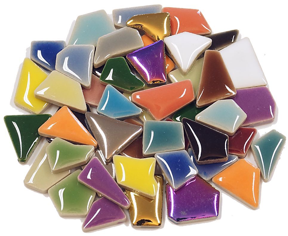 Cod: 232 Bolsa de 50 gramos de ceramica de formas irregulares de colores