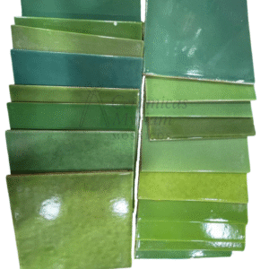 6 Unidades de  azulejos color verde al azar (1 unidad por color, todos verdes diferentes)