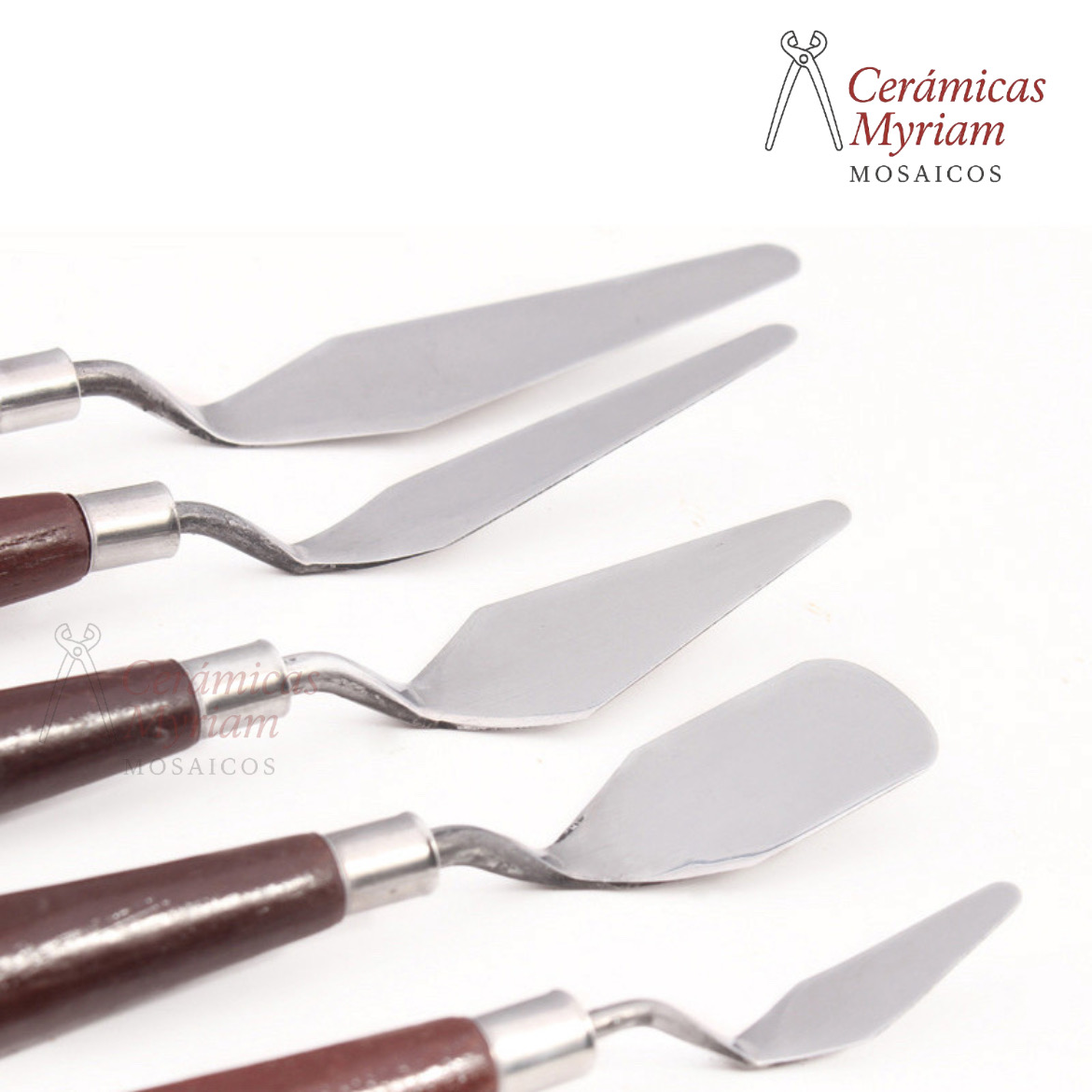 Set de 5 Espátulas de Acero Inoxidable para Fraguar o Pintura - Imagen 2