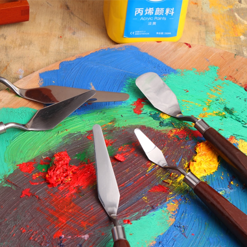 Set de 5 Espátulas de Acero Inoxidable para Fraguar o Pintura - Imagen 3