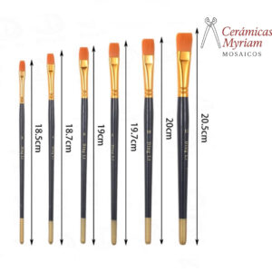 Set Pinceles Punta Plano 6PCS