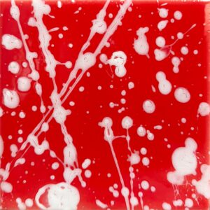 Azulejo cod 180 (rojo/gotas blancas)