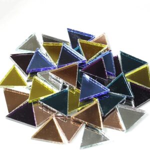 Cod: 403 Triángulos  de espejos de colores 3cm x 3 cm(bolsa de 100 grs.)