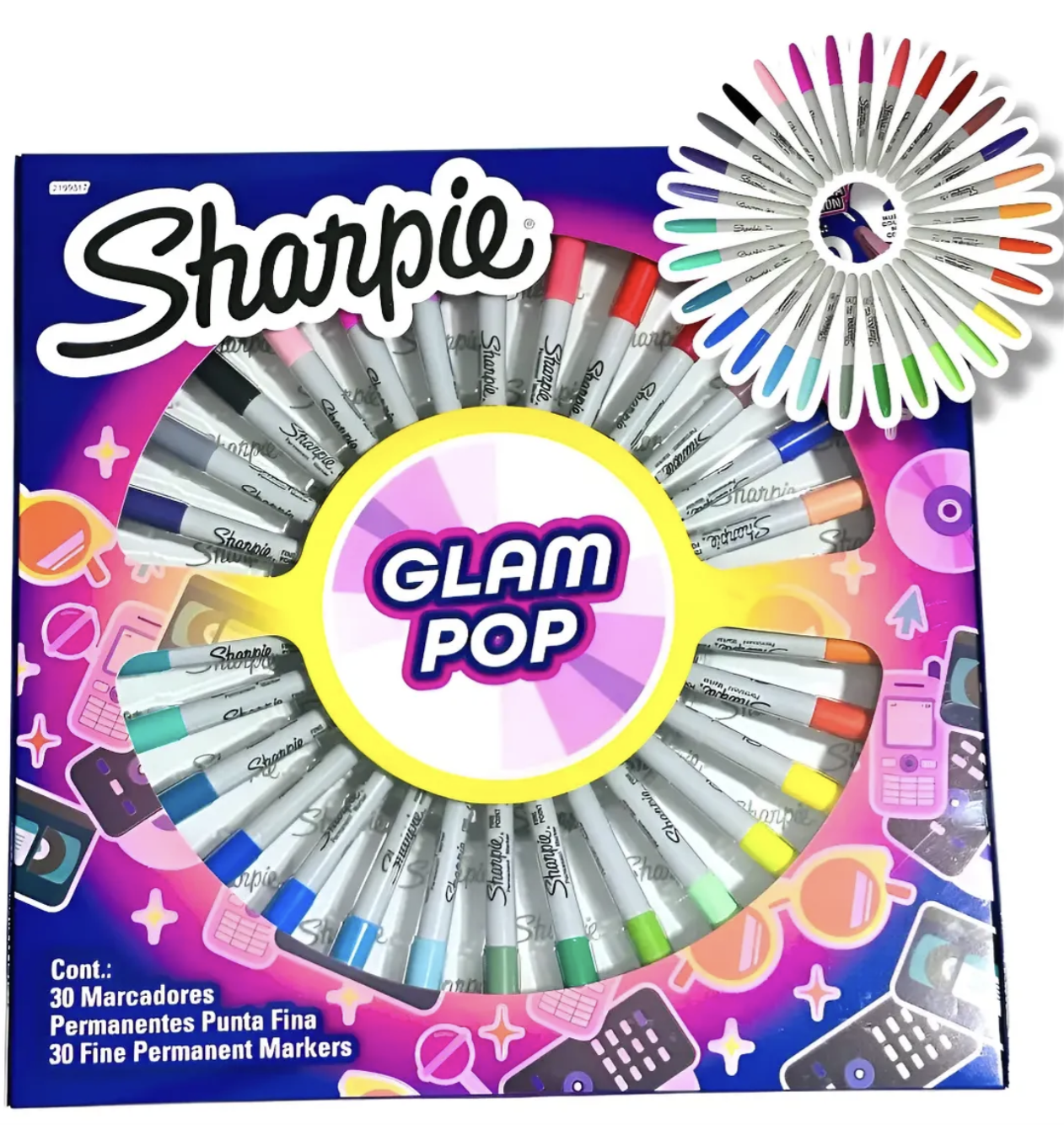 Glam Pop Sharpie Alta Calidad Set 30 Lápices De Colores