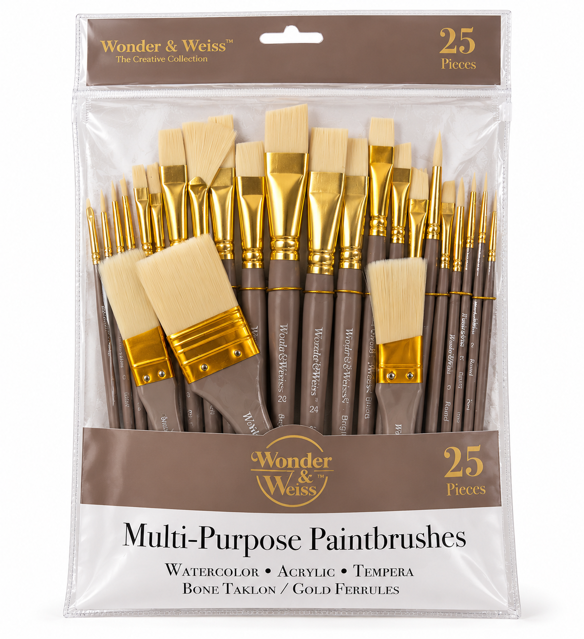 Pinceles Marca Wonder Weiss 25 pcs Beige